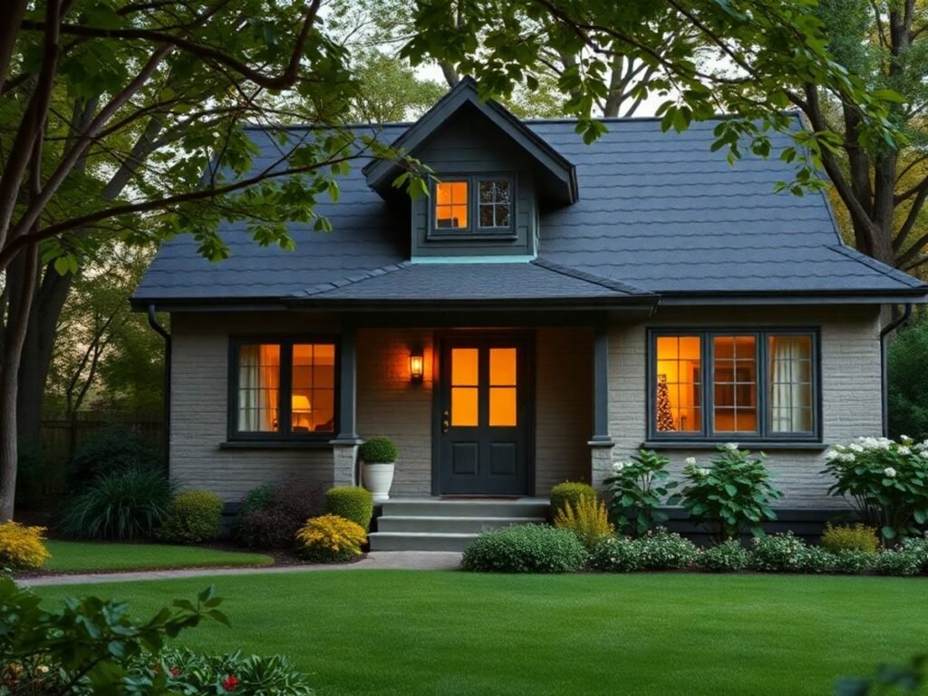 Casa confortável em meio à natureza, simbolizando proteção.